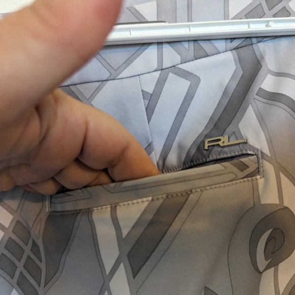 POLO GOLF skOrt | Grey ART DECO Print | 10 | EUC | Ralph Lauren | Quick Dry - Picture 8 of 9